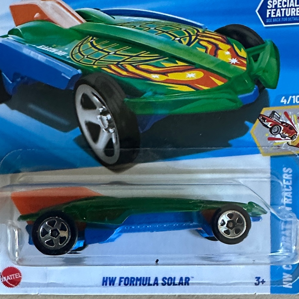 6 New Hot Wheels Assorted Die-Cast Cars Set - Orange, Yellow, Black, Green - Picture 7 of 8